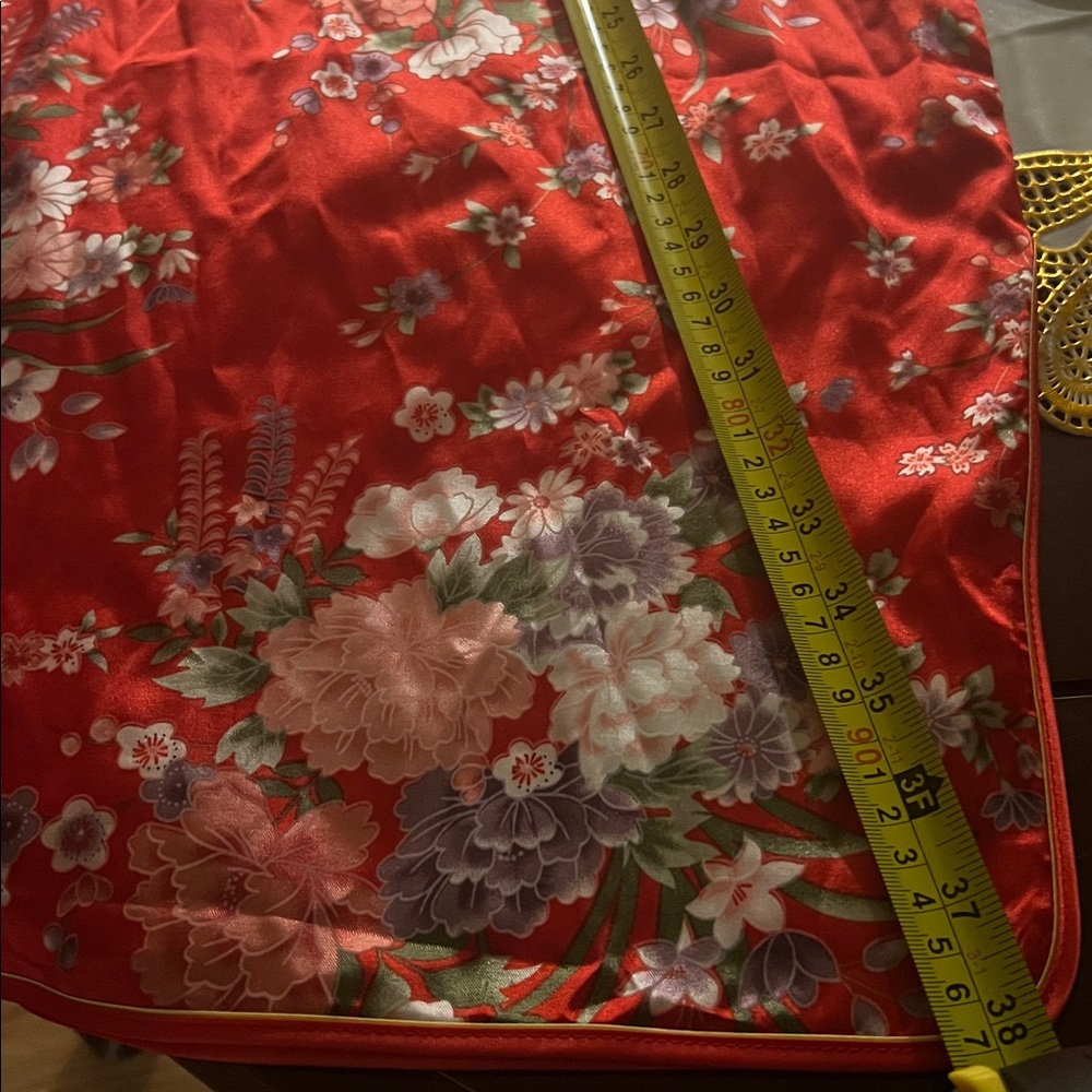 Elegant Red Floral Dress Chinese Style M/L “14/15 “ 33 “ - Picture 8 of 11
